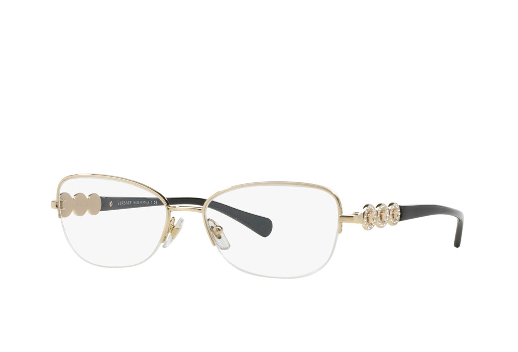 ?️Made in Italy! Versace MOD.1217-B 1252 Eyeglasses 54/17 135 /KAG106?️ Versace MOD.1217-B 1252 Crystal Pale Gold size 52/17/135  main image 4