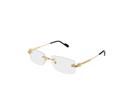 Cartier CT0578O rimless rectangular eyeglasses in gold metal finish