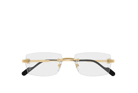 Cartier CT0578O rimless rectangular eyeglasses in gold metal finish