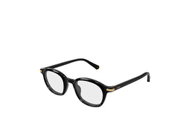 Cartier CT0584O black acetate oval eyeglasses with gold temple accents