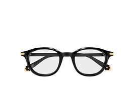 Cartier CT0584O black acetate oval eyeglasses with gold temple accents
