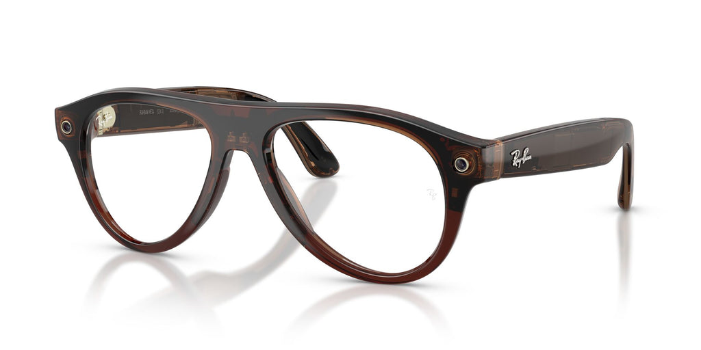 Ray-Ban Meta Gen 3 Aviator Polished Transparent Umber Demo Lens | RW4016V 8532 - image 2