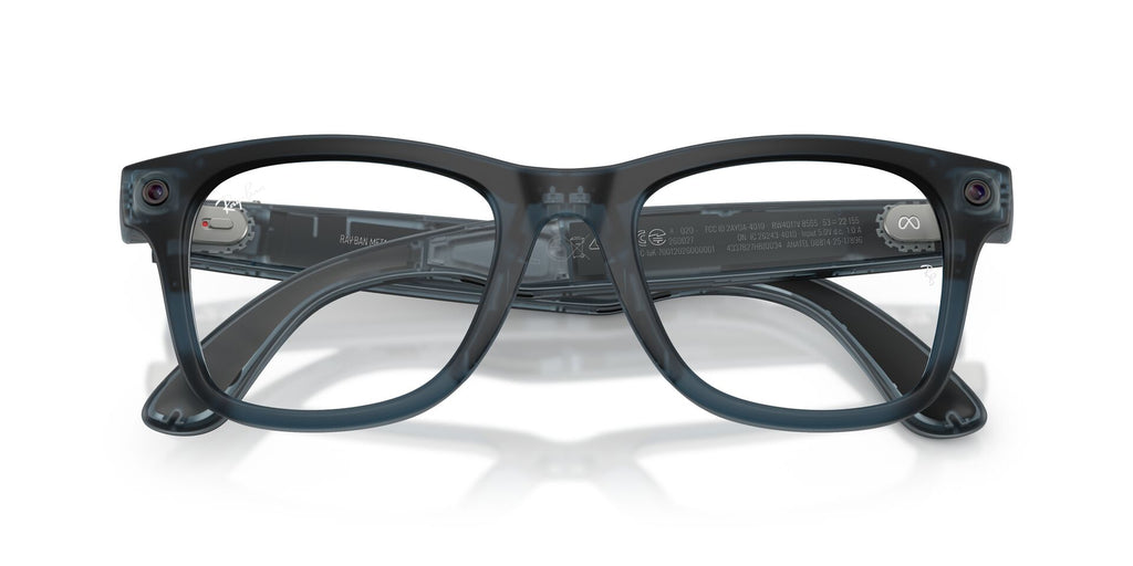 Ray-Ban Meta Gen 3 Wayfarer Matte Transparent Ocean Blue Demo Lens | RW4011V 8555 - image 7
