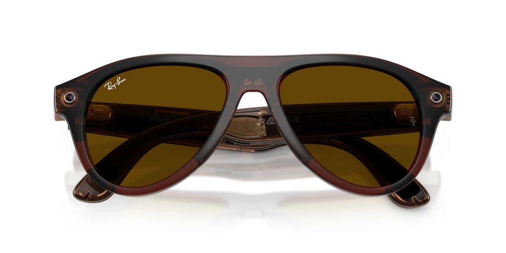 Ray-Ban Meta Gen 3 Aviator Polished Transparent Umber Clear/Jade | RW4016 6912JD - image 7